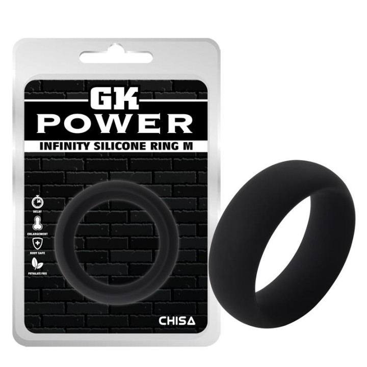 Anillo para el Pene Infinity Silicona M Negro de Chisa | VibraZon