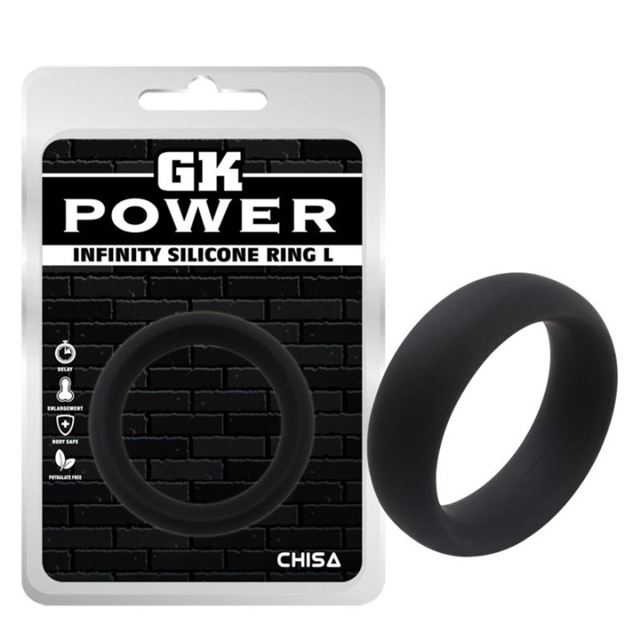 Anillo para el Pene Infinity Silicona L Negro de Chisa | VibraZon