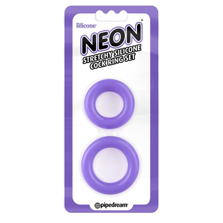Neon Set de Anillos para el Pene Púrpura | VibraZon