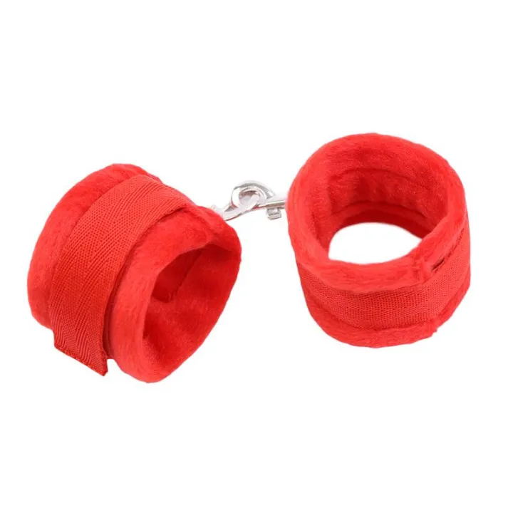 Esposas de Tela con Velcro para Muñecas con Pelo Largo Rojo de Intoyou Bdsm Line