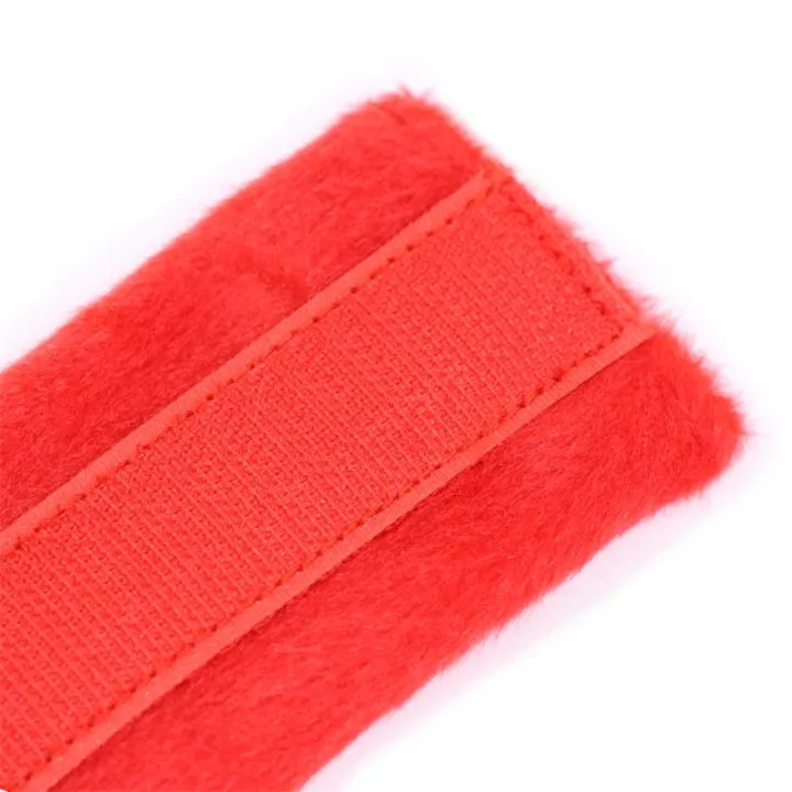 Esposas de Tela con Velcro para Muñecas con Pelo Largo Rojo de Intoyou Bdsm Line