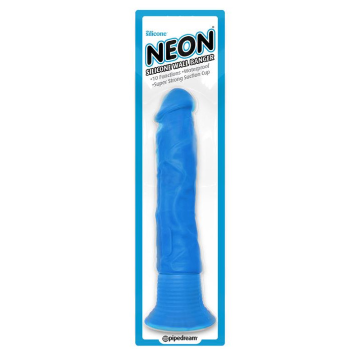 Neon Vibrador de Silicona Wall Banger Azul | VibraZon