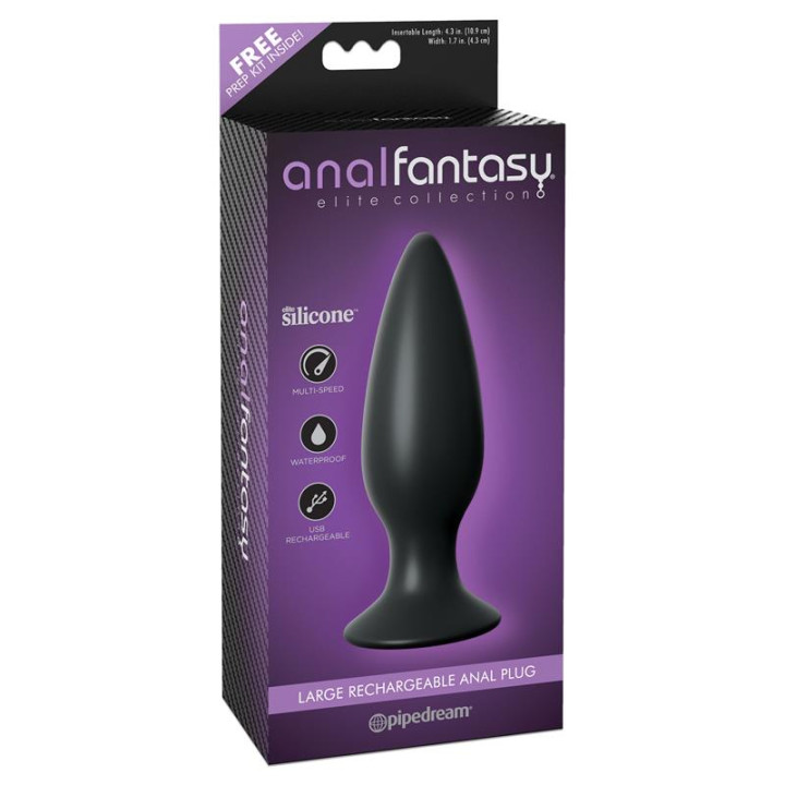 Plug Anal con Vibración Negro de Anal Fantasy Elite | VibraZon