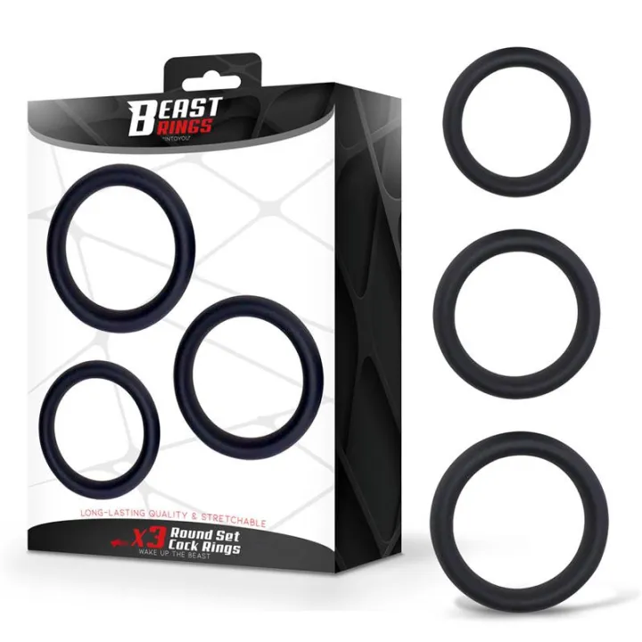 Set de 3 Anillos para el Pene Silicona S, M y L de Beast Rings