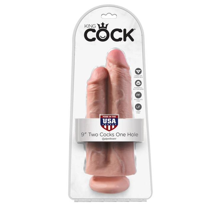 Pene Doble Two Cocks One Hole Natural 9 de King Cock | VibraZon