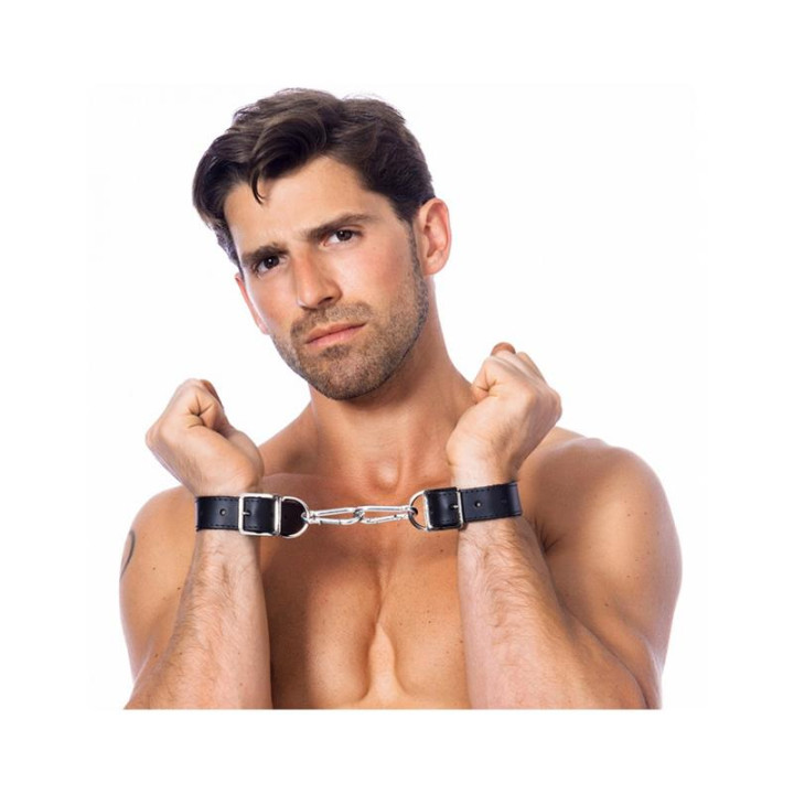 Set Esposas para Manos y Pies Cuero 2.5cm de Bondage Play | VibraZon