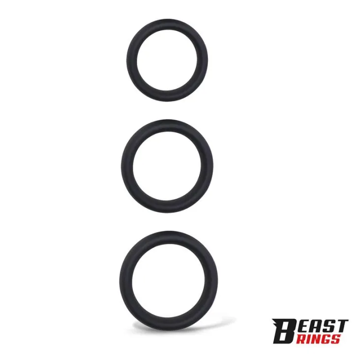 Set de 3 Anillos para el Pene Silicona S, M y L de Beast Rings