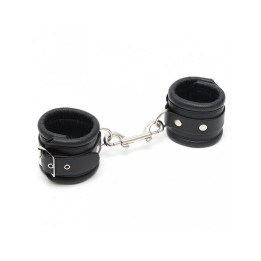 Esposas para Pies Cuero Negro 7cm de Bondage Play | VibraZon