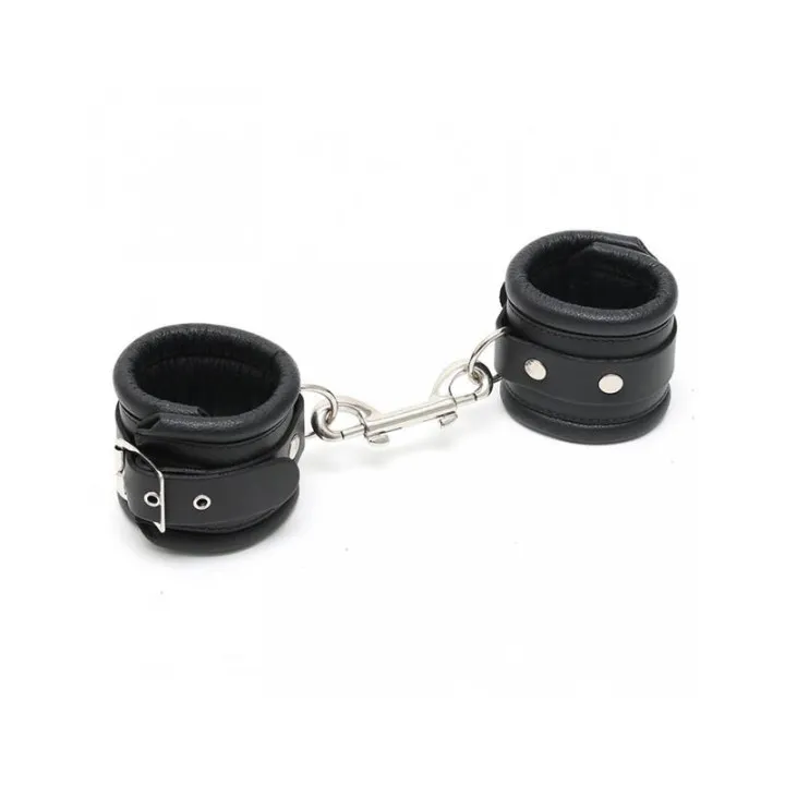 Esposas para Pies Cuero Negro 7cm de Bondage Play