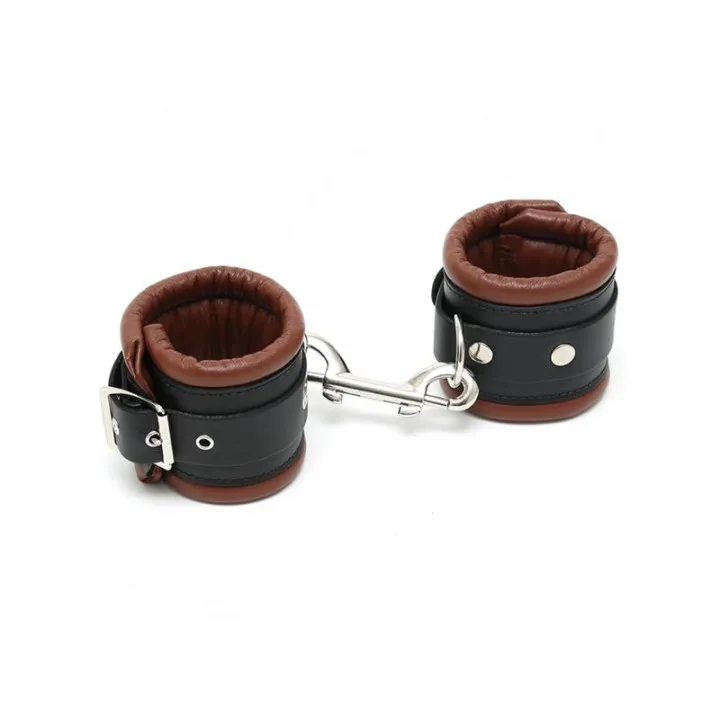 Esposas Cuero Negro y Marrón 7cm de Bondage Play