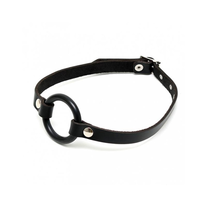 Mordaza Forma Anillo Cuero de Bondage Play | VibraZon