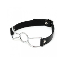 Mordaza Forma Anillo Metal y Cuero de Bondage Play | VibraZon