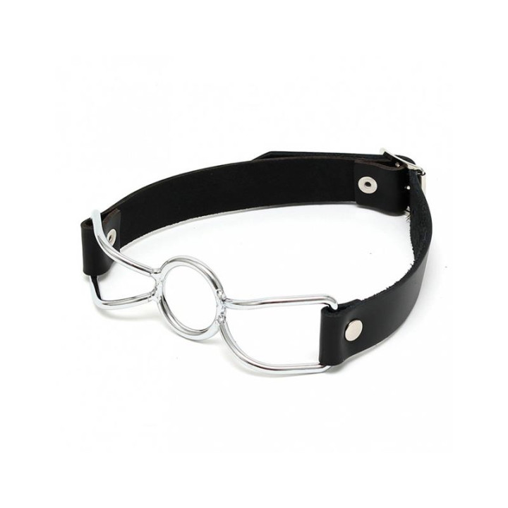 Mordaza Forma Anillo Metal y Cuero de Bondage Play | VibraZon