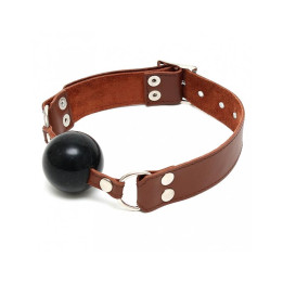 Mordaza con Bola Cuero Marrón de Bondage Play | VibraZon