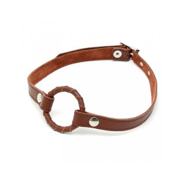 Mordaza Anillo Cuero Marrón de Bondage Play | VibraZon