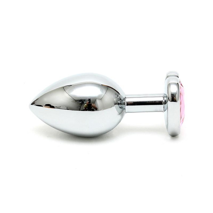 Plug Anal Acero Inox Cristal Corazón Rosa de Bondage Play | VibraZon