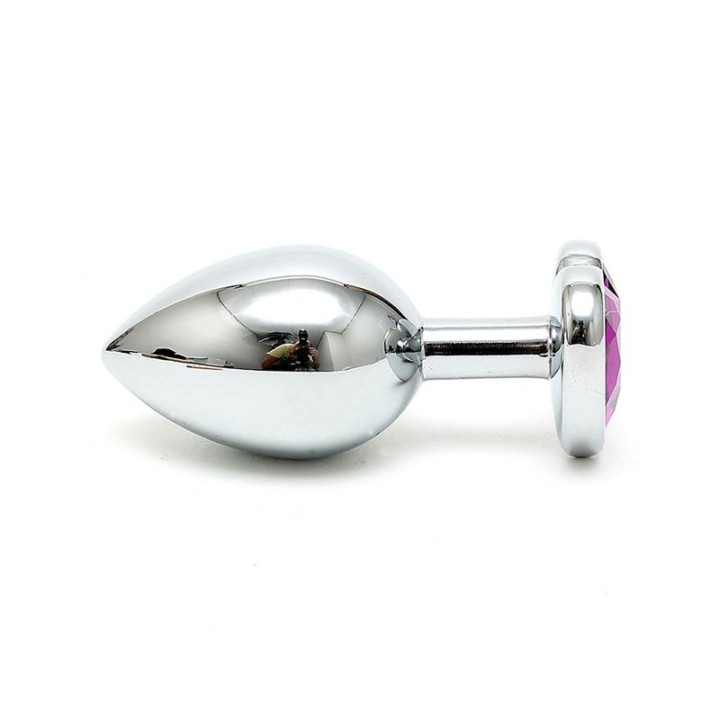 Plug Anal Acero Inox Cristal Corazón Púrpura de Bondage Play | VibraZon