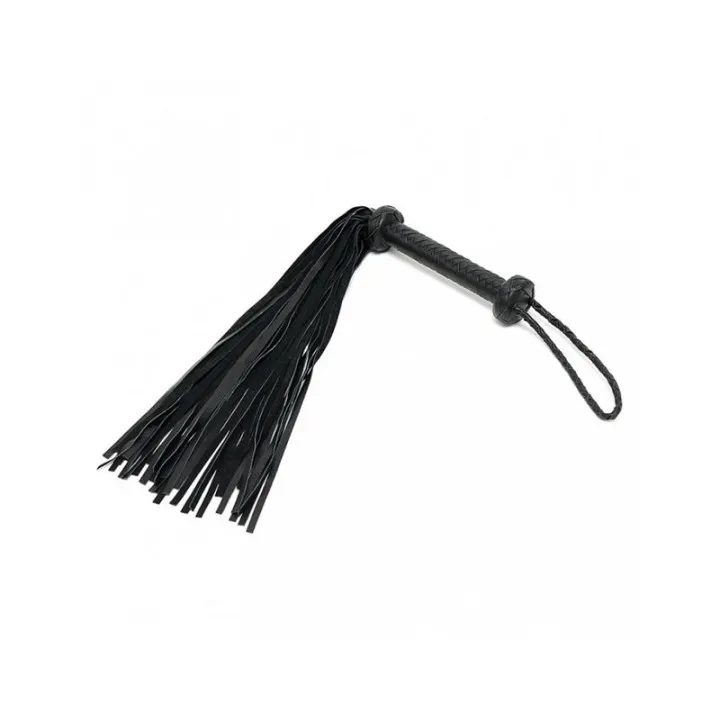 Flogger Trenzado Cuero Negro de Bondage Play