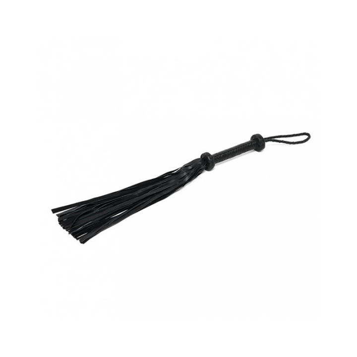 Flogger Trenzado Cuero Negro de Bondage Play | VibraZon