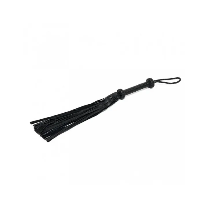 Flogger Trenzado Cuero Negro de Bondage Play