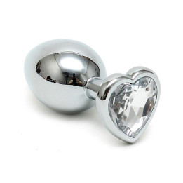 Plug Anal Acero Inox Cristal Corazón Transparente de Bondage Play | VibraZon