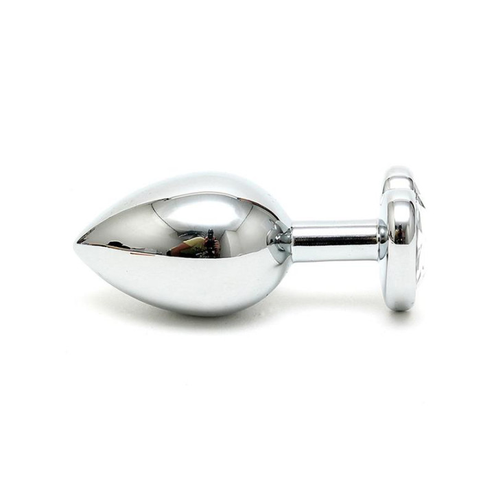 Plug Anal Acero Inox Cristal Corazón Transparente de Bondage Play | VibraZon
