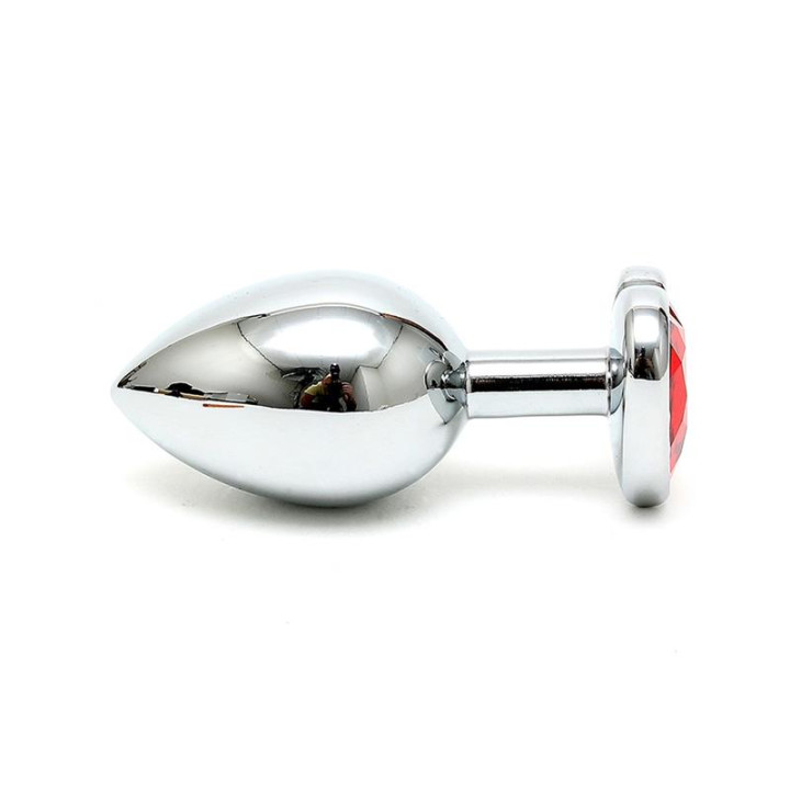 Plug Anal Acero Inox Cristal Corazón Rojo de Bondage Play | VibraZon