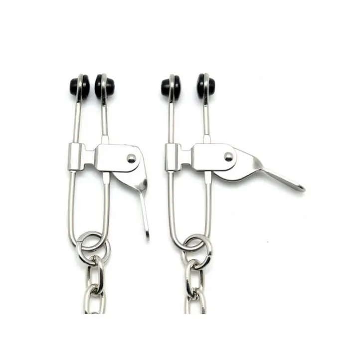 Pinzas Pezones Cadena Metal de Bondage Play