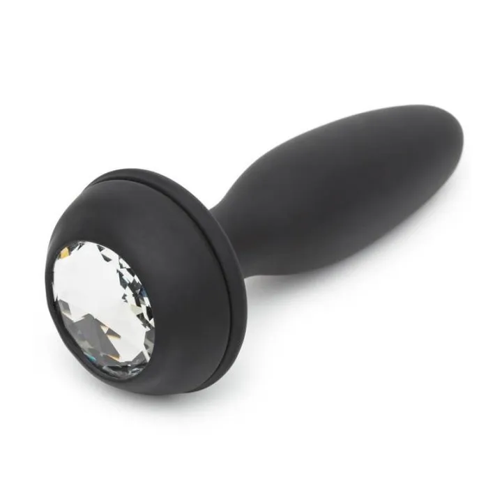 Plug Anal con Vibración Doble Base Púrpura Grande de Happy Rabbit