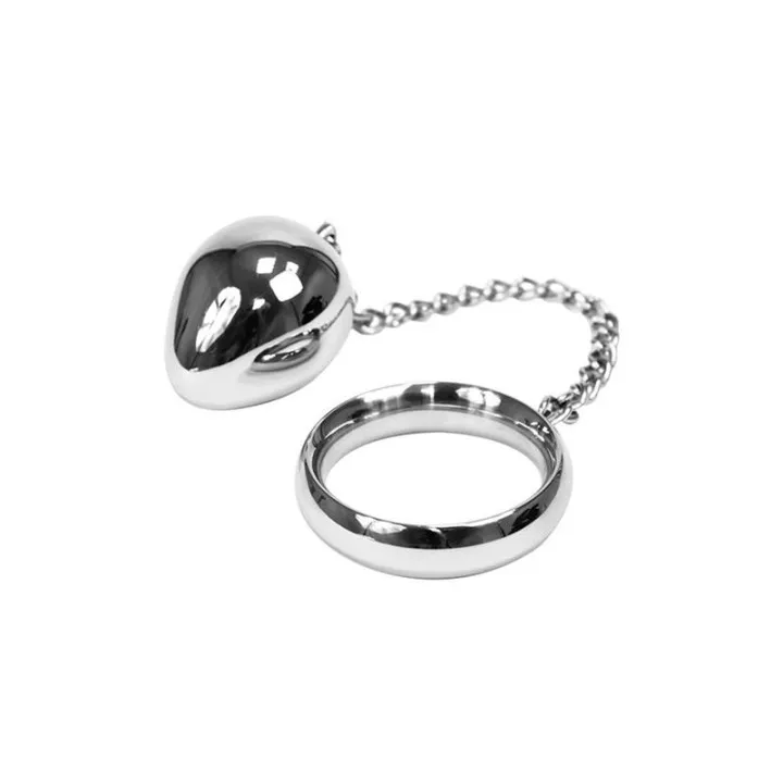 Anillo Pene con Huevo Anal Acero Inox 40mm de Bondage Play