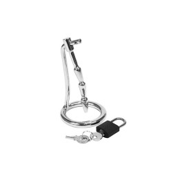 Plug Castidad Pene con Candado Acero Inoxidable de Bondage Play | VibraZon