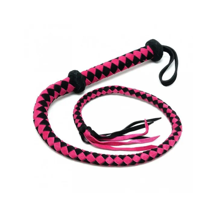 Látigo Árabe de Cuero Rosa 100 cm de Bondage Play