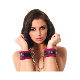 Esposas de Cuero Rosa Ajustable de Bondage Play | VibraZon