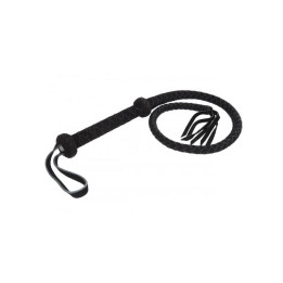 Látigo Árabe de Cuero Negro 100cm de Bondage Play | VibraZon