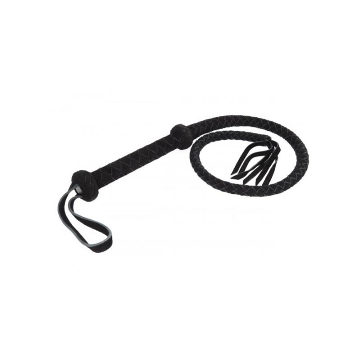 Látigo Árabe de Cuero Negro 100cm de Bondage Play | VibraZon