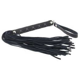 Flogger Cuero Negro 35 cm de Bondage Play | VibraZon