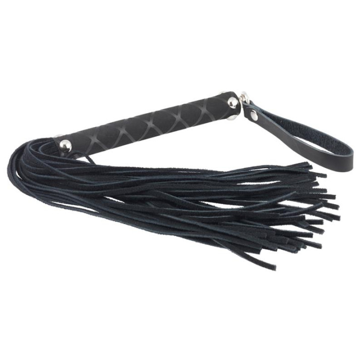 Flogger Cuero Negro 35 cm de Bondage Play | VibraZon