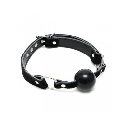 Mordaza Cuero y Silicona Negro de Bondage Play | VibraZon