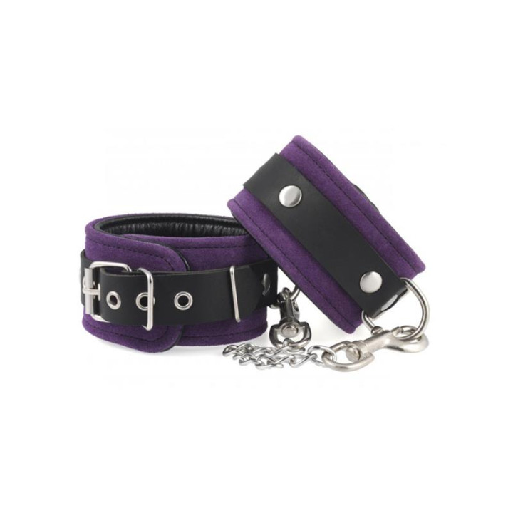 Esposas para Pies Cuero Morado de Bondage Play | VibraZon