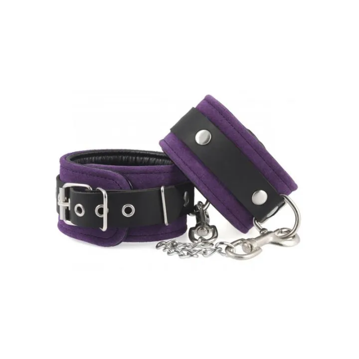 Esposas para Pies Cuero Morado de Bondage Play