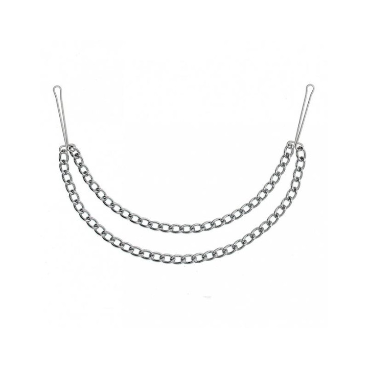 Pinzas para Pezones con Dos Cadenas de Bondage Play | VibraZon