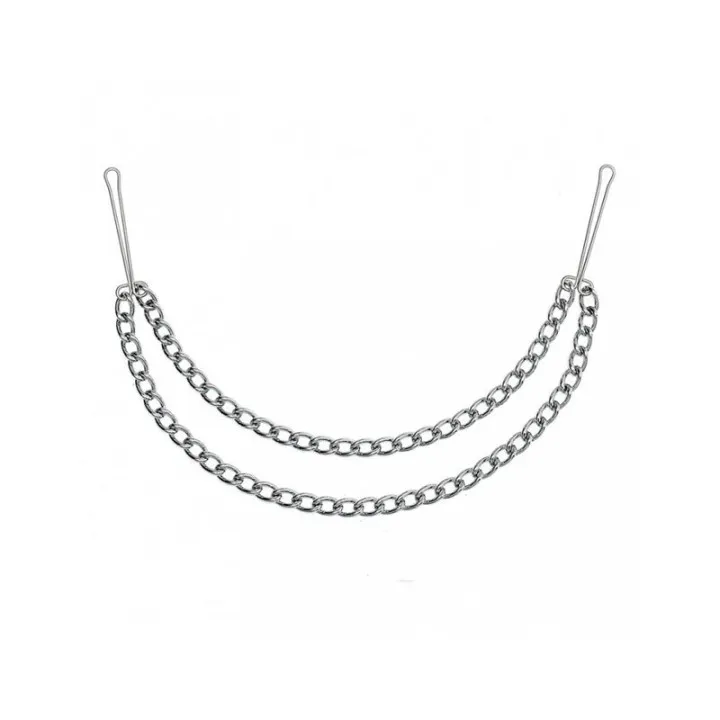 Pinzas para Pezones con Dos Cadenas de Bondage Play