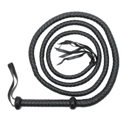 Látigo Trenzado Cuero Negro 250 cm de Bondage Play | VibraZon