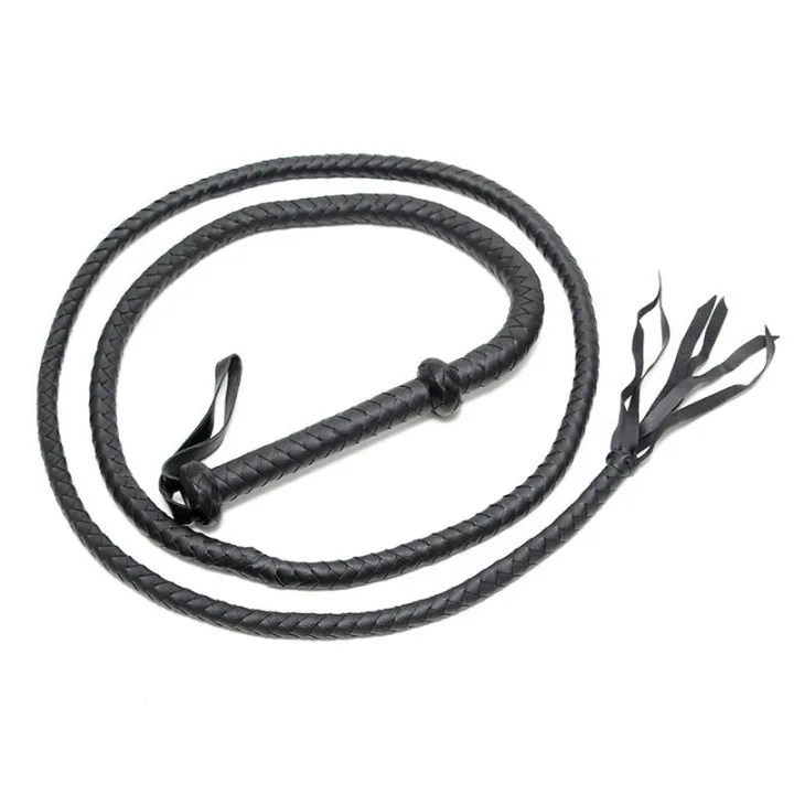 Látigo Trenzado Cuero Negro 250 cm de Bondage Play