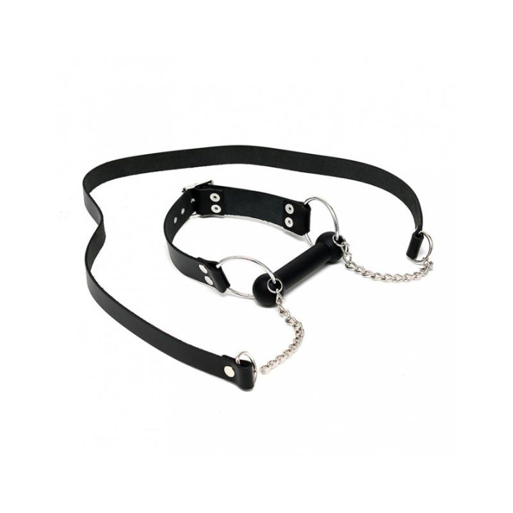 Mordaza con Forma de Bocado de Caballo y Riendas Cuero y Silicona de Bondage Play | VibraZon