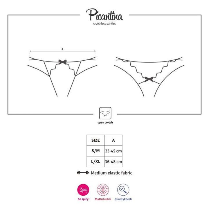 Picantina Tanga Abierto Color Negro de Obsessive | VibraZon