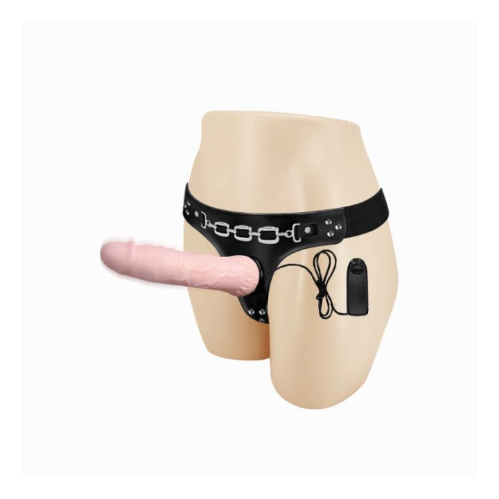Baile Arnés con Dildo Vibrador Natural 18.5 cm | VibraZon