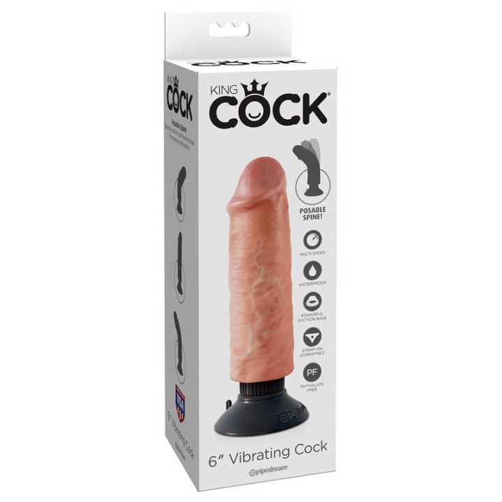 Dildo Reaslista con Vibracíón 6 de King Cock | VibraZon