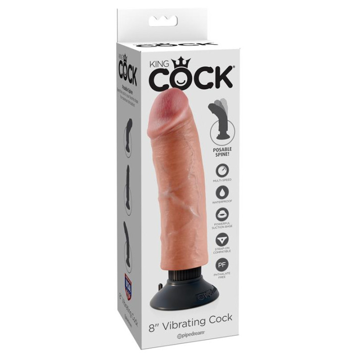 Dildo Reaslista con Vibración 8 de King Cock | VibraZon