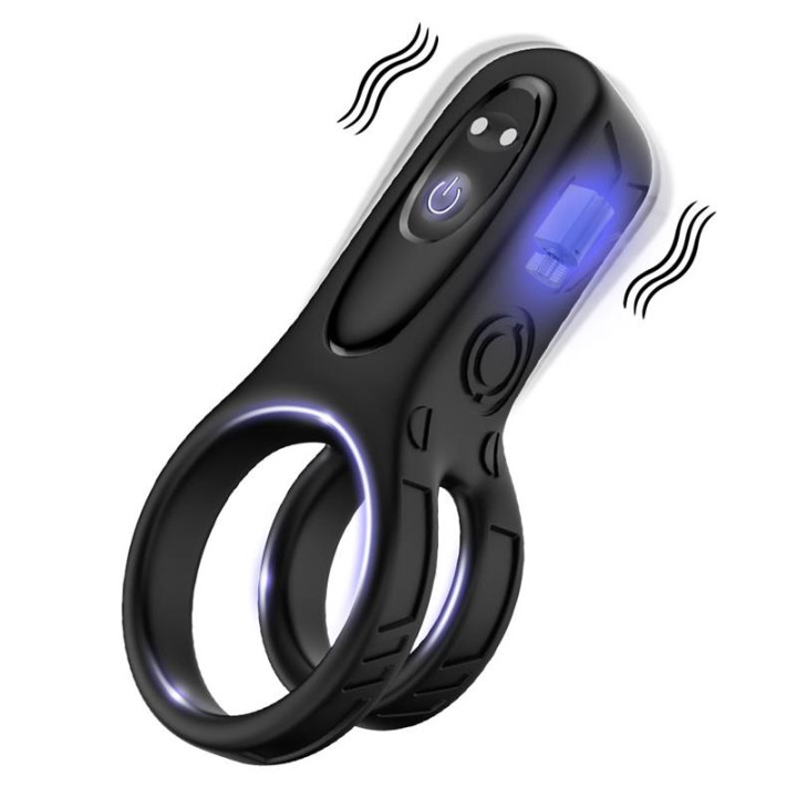 Mecha-style Anillo Doble para el Pene con Vibracion de Urban Sky | VibraZon